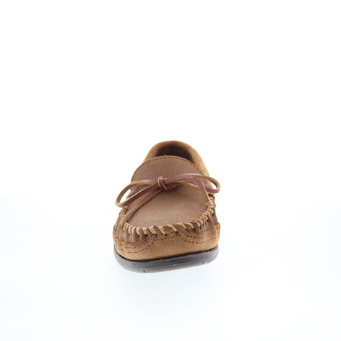 Minnetonka Essential Hardsole Moc 823-BRN Mens Brown Loafers Moccasin Shoes
