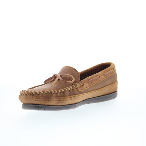 Minnetonka Essential Hardsole Moc 823-BRN Mens Brown Loafers Moccasin Shoes