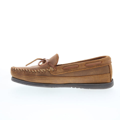 Minnetonka Essential Hardsole Moc 823-BRN Mens Brown Loafers Moccasin Shoes