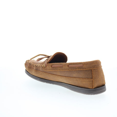 Minnetonka Essential Hardsole Moc 823-BRN Mens Brown Loafers Moccasin Shoes