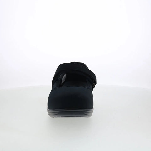 Orthofeet Springfield 827 Womens Black Extra Wide Suede Mary Jane Flats Shoes