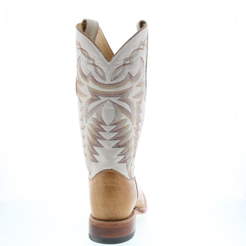 Justin Boots Pascoe Smooth Ostrich Made In USA Mens Brown Wide Western Boots