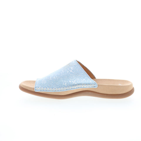 Gabor Cielo 83.700-38 Womens Blue Leather Slides Sandals Shoes