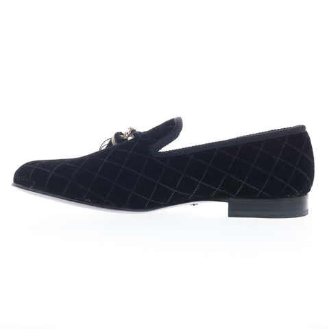 Mezlan Velvet Slip On Loafer 8486 Mens Black Canvas Loafers Tasseled Shoes