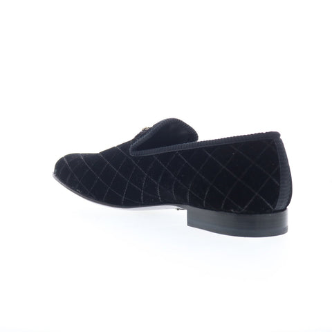 Mezlan Velvet Slip On Loafer 8486 Mens Black Canvas Loafers Tasseled Shoes