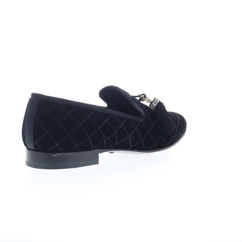 Mezlan Velvet Slip On Loafer 8486 Mens Black Canvas Loafers Tasseled Shoes