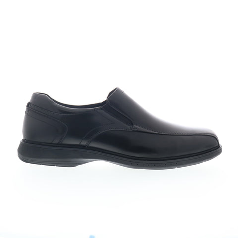 Nunn Bush Kore Pro Bike Toe Slip On Mens Black Extra Wide Loafers Shoes