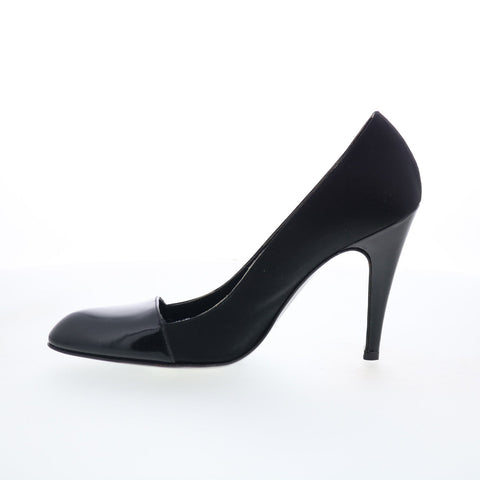 Calvin Klein Vernice 8586 Womens Black Leather Slip On Pumps Heels Shoes