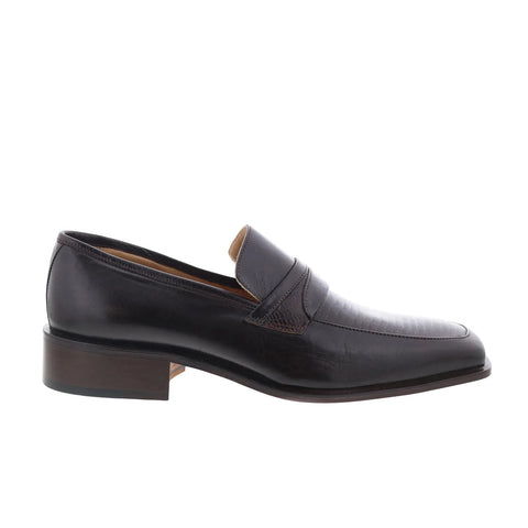 Giano Gia1 858 Mens Brown Leather Slip On Loafers & Slip Ons Penny Shoes