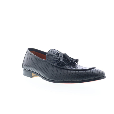 Mezlan Rubini Moc Toe 8825 Mens Black Loafers & Slip Ons Tasseled Shoes