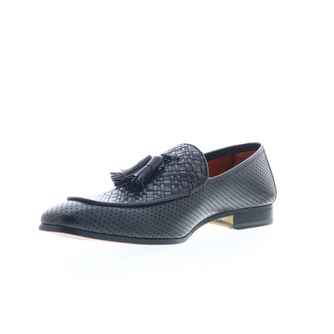 Mezlan Rubini Moc Toe 8825 Mens Black Loafers & Slip Ons Tasseled Shoes
