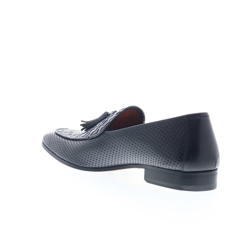 Mezlan Rubini Moc Toe 8825 Mens Black Loafers & Slip Ons Tasseled Shoes