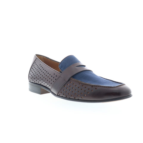 Mezlan Carlini Penny Loafer 8893 Mens Brown Leather Loafers Penny Shoes