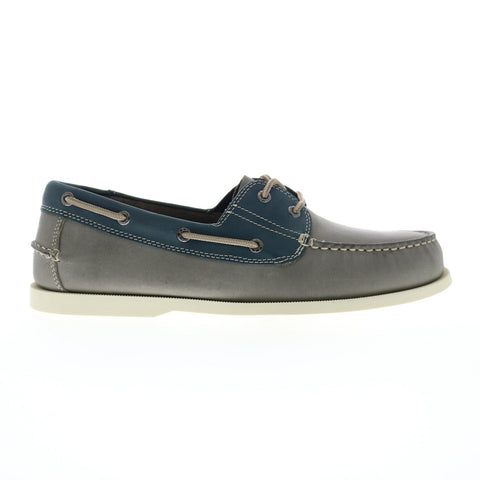 Dockers Vargas 90-30626 Mens Gray Leather Loafers & Slip Ons Boat Shoes