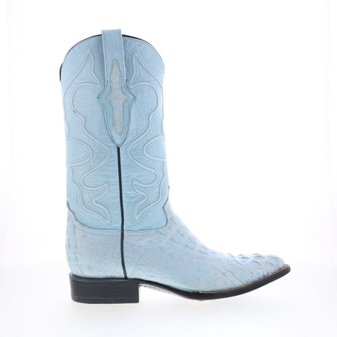 Wild West Caiman Tail Boots Chihuaha Mens Blue Wide Cowboy Western Boots