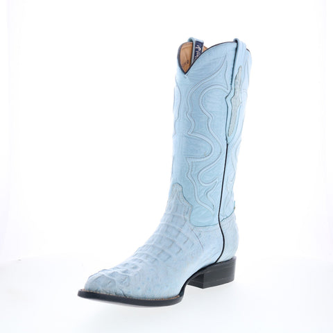 Wild West Caiman Tail Boots Chihuaha Mens Blue Wide Cowboy Western Boots