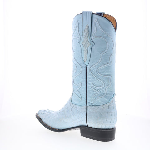 Wild West Caiman Tail Boots Chihuaha Mens Blue Wide Cowboy Western Boots