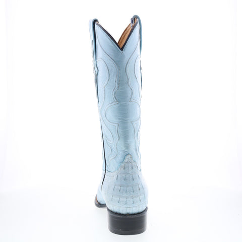 Wild West Caiman Tail Boots Chihuaha Mens Blue Wide Cowboy Western Boots