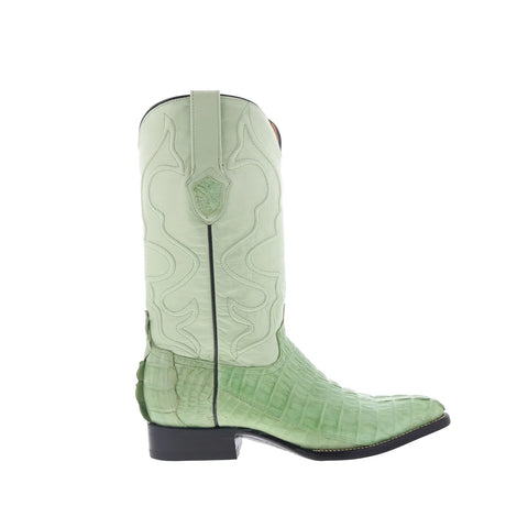 Wild West Caiman Tail Boots Chihuahua Mens Green Wide Cowboy Western Boots