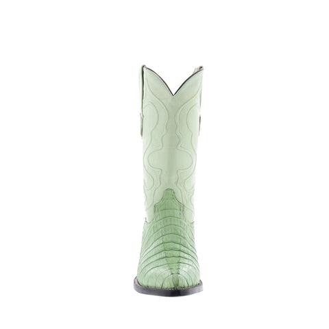 Wild West Caiman Tail Boots Chihuahua Mens Green Wide Cowboy Western Boots