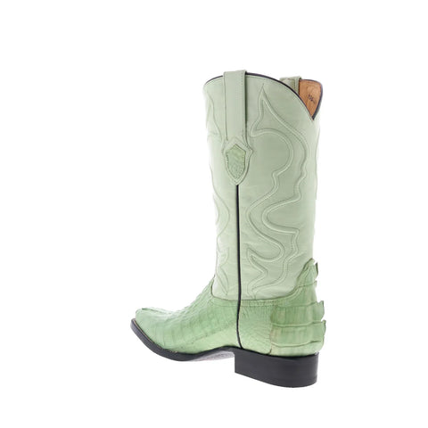 Wild West Caiman Tail Boots Chihuahua Mens Green Wide Cowboy Western Boots