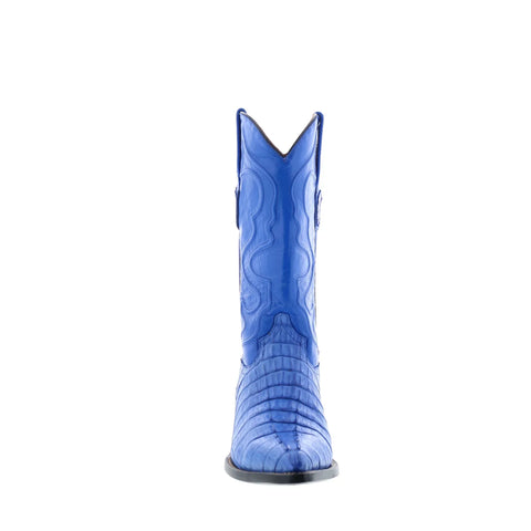 Wild West Caiman Tail Boots Chihuahua Mens Blue Wide Cowboy Western Boots