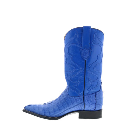 Wild West Caiman Tail Boots Chihuahua Mens Blue Wide Cowboy Western Boots