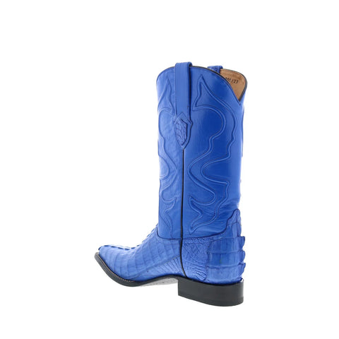 Wild West Caiman Tail Boots Chihuahua Mens Blue Wide Cowboy Western Boots