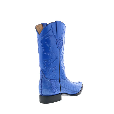 Wild West Caiman Tail Boots Chihuahua Mens Blue Wide Cowboy Western Boots