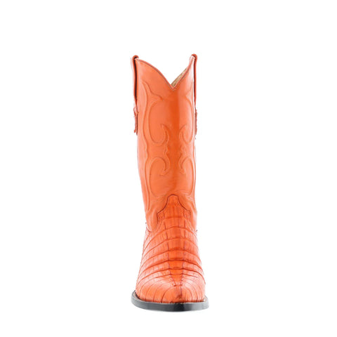 Wild West Caiman Tail Boots Chihuahua Mens Orange Wide Cowboy Western Boots