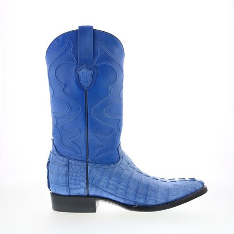 Wild WestCaiman Tail Boots Chihuaha Mens Blue Wide Cowboy Western Boots