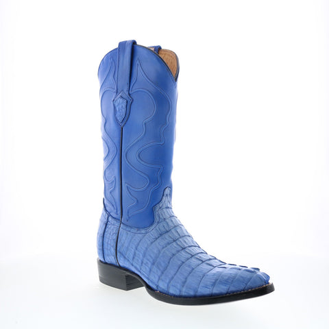 Wild WestCaiman Tail Boots Chihuaha Mens Blue Wide Cowboy Western Boots
