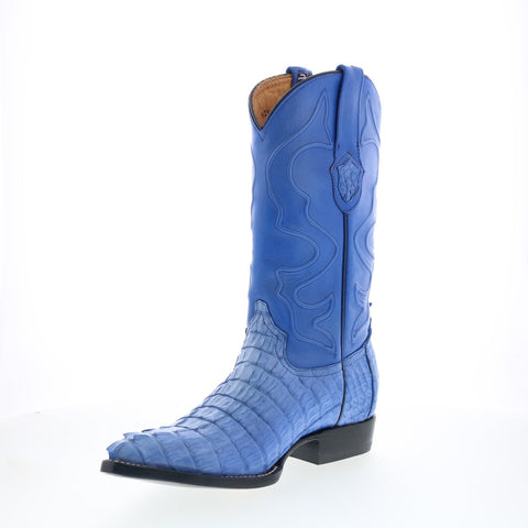 Wild WestCaiman Tail Boots Chihuaha Mens Blue Wide Cowboy Western Boots