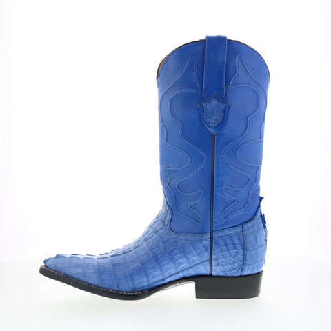 Wild WestCaiman Tail Boots Chihuaha Mens Blue Wide Cowboy Western Boots
