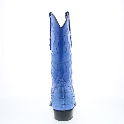 Wild WestCaiman Tail Boots Chihuaha Mens Blue Wide Cowboy Western Boots