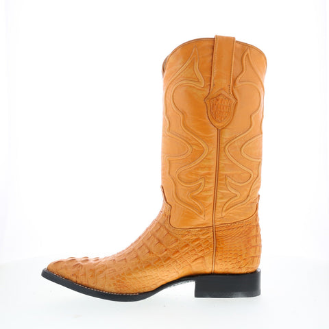 Wild West Caiman Hornback Chihuaha Mens Brown Wide Cowboy Western Boots