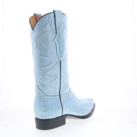 Wild WestCaiman Hornback Boots Chihuaha Mens Blue Wide Cowboy Western Boots