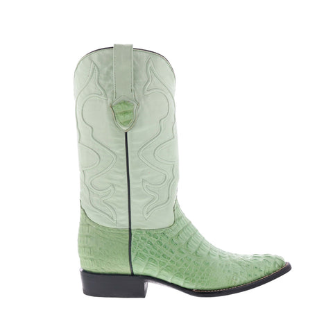 Wild West Caiman Hornback Chihuahua Mens Green Wide Cowboy Western Boots