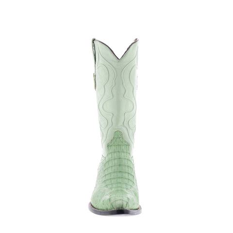 Wild West Caiman Hornback Chihuahua Mens Green Wide Cowboy Western Boots