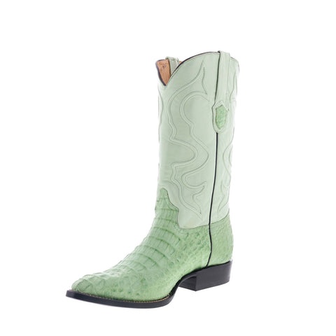 Wild West Caiman Hornback Chihuahua Mens Green Wide Cowboy Western Boots
