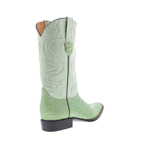 Wild West Caiman Hornback Chihuahua Mens Green Wide Cowboy Western Boots
