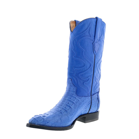 Wild West Caiman Hornback Chihuahua Mens Blue Wide Cowboy Western Boots