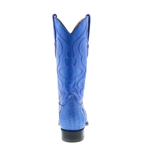 Wild West Caiman Hornback Chihuahua Mens Blue Wide Cowboy Western Boots