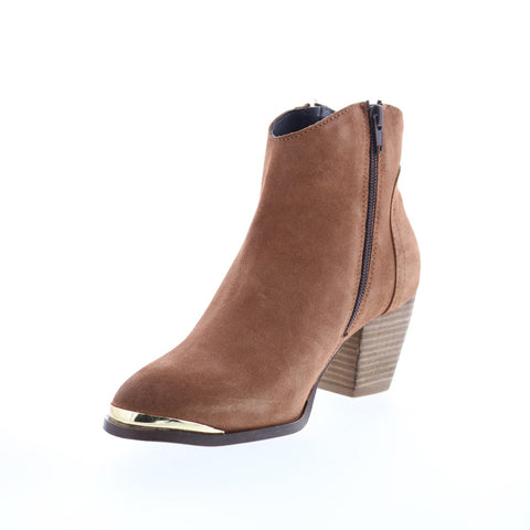Diba True Swing Low 90246 Womens Brown Suede Zipper Ankle & Booties Boots