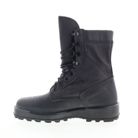 McRae Packed Navy Steel Toe Made In USA Mens Black Leather Tactical Boots