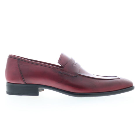 Mezlan New Port 9052 Mens Burgundy Leather Loafers & Slip Ons Penny Shoes