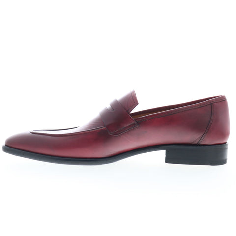 Mezlan New Port 9052 Mens Burgundy Leather Loafers & Slip Ons Penny Shoes