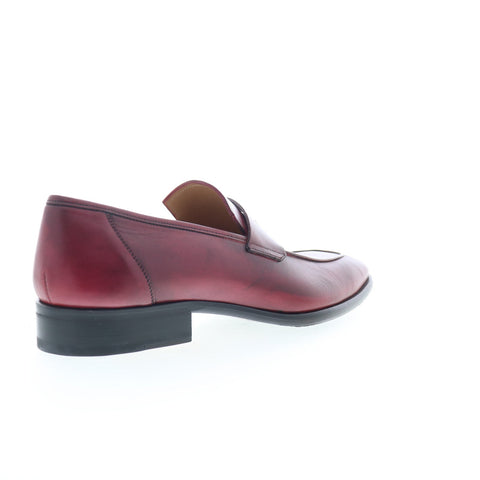 Mezlan New Port 9052 Mens Burgundy Leather Loafers & Slip Ons Penny Shoes