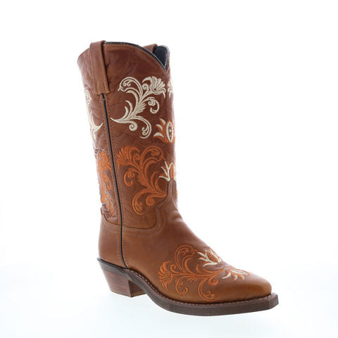 Sage 9066 Womens Brown Leather Slip On Western Boots