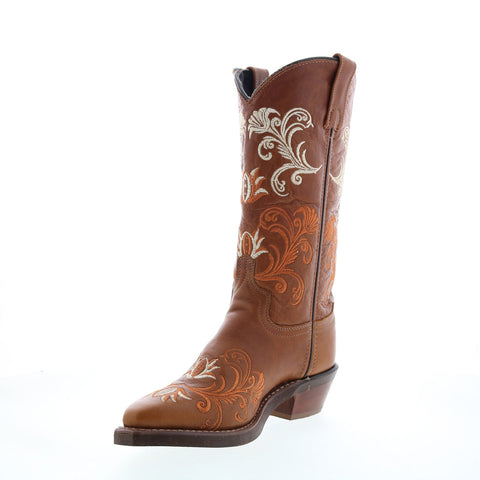 Sage 9066 Womens Brown Leather Slip On Western Boots